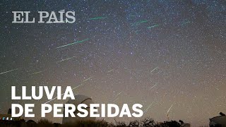 TIMELAPSE La lluvia de estrellas de las PERSEIDAS en un minuto [upl. by Ettenav]