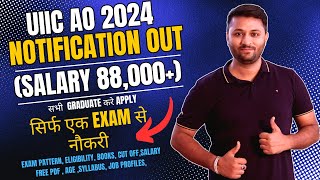 UIIC AO 2024 Notification Out  For Any Graduate Exam Pattern  Job Profile  Salary  Syllabus [upl. by Teirrah]