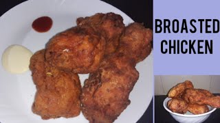 Broasted chicken  ബ്രോസ്റ്റഡ് ചിക്കൻ  Shamsees kitchen in malayalam [upl. by Neffirg]