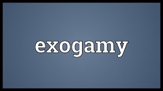 Exogamy Meaning [upl. by Rider814]