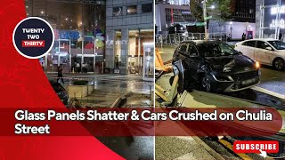 Shocking Storm Chaos in Singapore Glass Panels Shatter amp Cars Crushed on Chulia Street [upl. by Asante]