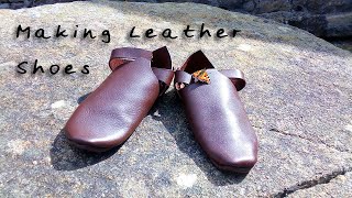 Making Leather Turnshoes Lucas Type5 [upl. by Ahsimat]