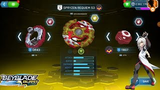 BEST REQUIEM SPRYZEN S3 GAMEPLAY ON BEYBLADE BURST APP [upl. by Ayrad]