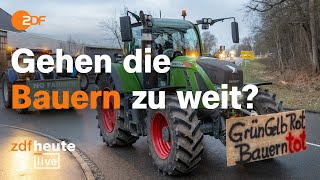 Proteste und Blockaden  Gehen die Bauern zu weit Konfliktforscher bei ZDFheute live [upl. by Achilles751]