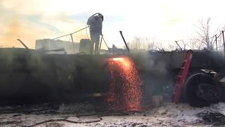 Death of a locomotive Ex BNSF SD402 cut up for scrap [upl. by Airol]