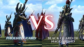 WARHAMMER III Total War  Phoenix Guard VS Black Guard of Naggarond [upl. by Murry383]