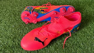 Neymar Jrs Forever Brasileiro Puma Future Match FGAG Boots Review  On Feet amp Unboxing ASMR 4K [upl. by Ainnat]