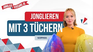 Jonglieren mit 3 Tüchern  Tutorial  Jongliertücher  Jonglierversandde [upl. by Aynotahs207]