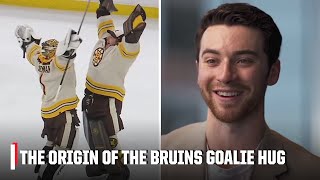 How the Boston Bruins goalie hug came to be  NHL on ESPN [upl. by Yllak268]