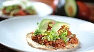 Tostadas de picadillo  Recetas de cocina mexicana  Como cocinar  Mexican tostada recipe [upl. by Ardnohs]