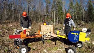 103 Log Splitter Comparison BRAVE Dual Split Comparison vs GRIPO Kinetic Splitter outdoor channel [upl. by Esyahc]