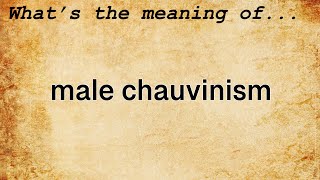 Male Chauvinism Meaning  Definition of Male Chauvinism [upl. by Adoh250]