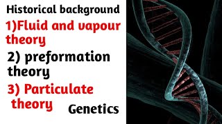 Vapour and fluid theory  preformation and particulate theories Genetics [upl. by Neleag]