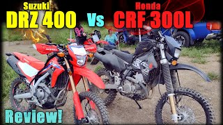 Honda CRF300L and Suzuki DRZ400 review and comparison Which motorcycle is the better dual sport [upl. by Kerry]