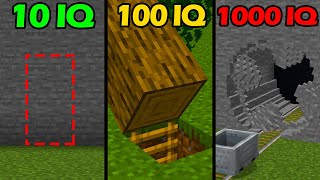 10 vs 100 vs 1000 IQ Secret Bases in Minecraft [upl. by Enelhtak]