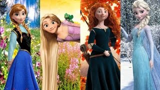 Anna Elsa Rapunzel and Merida The Four Seasons of Disney  Fireflies [upl. by Marie-Ann]