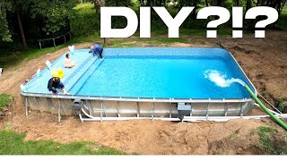 DIY Inground Pool Install Time Lapse [upl. by Anetsirhc]