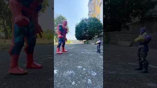 SpiderMan Model Giant SpiderMan Destroy Thanos spiderman shorts [upl. by Ydnal945]