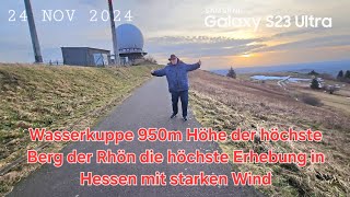 Wasserkuppe 950m Höhe der höchste Berg der Rhön die höchste Erhebung in Hessen mit starken Wind [upl. by Atnauq283]