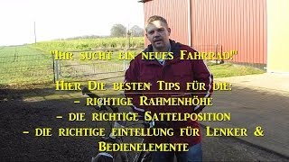 Teil 1 Sattelhöhe einstellen Lenker einstellen amp richtige Rahmenhöhe beim Fahrrad finden [upl. by Essirahs]