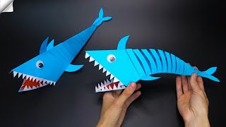 Moving Paper Shark  Paper Crafts [upl. by Arbmahs441]