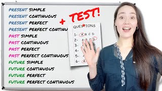 ALL 12 ENGLISH TENSES IN 1 HOUR  TEST [upl. by Herries]