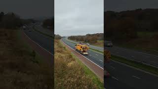 Ainscough crane heads north on M6 motorway at Badger Bridge [upl. by Nikos458]