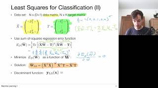 64 Discriminant Functions Least Squares Regression UvA  Machine Learning 1  2020 [upl. by Potter]