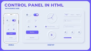 Control Panel UI Design Elements with HTML amp CSS A StepbyStep Guide [upl. by Mic]