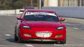 Mazda RX8 13B racecar shooting flames  test at Zolder 2014 [upl. by Harlow]