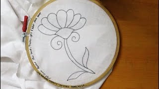 Beautiful Sketch Art  Embroidery Raised stem stitch design [upl. by Surtemed884]