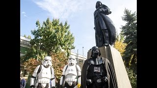 Artist Transforms Ukrainian Lenin Statue Into Darth Vader Monument [upl. by Whitehouse]