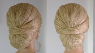 Easy chignon hairstyle  low chignon for long medium hair [upl. by Kabob880]