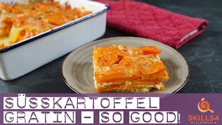 Kartoffelgratin mit Süßkartoffeln  Einfaches Rezept  Vegetarisch  4K [upl. by Jaquelyn]