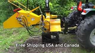 2014 WoodMaxx WM8H Hydraulic Auto Feed 8quot PTO wood chipper Chipper Walk Around [upl. by Pani395]