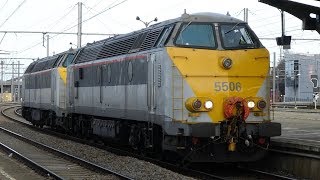 Belgium Passenger amp Freight Trains at Schaerbeek Station Brussels [upl. by Earahs]