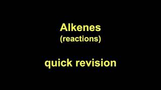 Quick Revision  Alkenes reactions [upl. by Herrod]