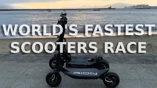 Dualtron X RION Race Edition  Racing the two fastest electric scooters [upl. by Eehtomit]