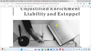 unjustified enrichment liability and estoppel PVL3704 revision 2024 [upl. by Walton33]