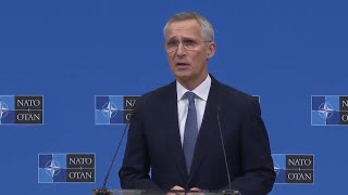 NATO chief Stoltenberg says full alliance membership for Ukraine during war not possible [upl. by Ynaffital]