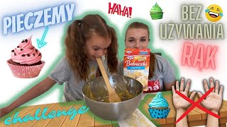 Pieczemy babeczki bez używania rąk🧁👩‍🍳 Śmieszny challenge😂 Czy coś nam z tego wyjdzie⁉️ [upl. by Popper]