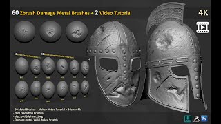 60 Zbrush Damage Metal Brushes [upl. by Idden]