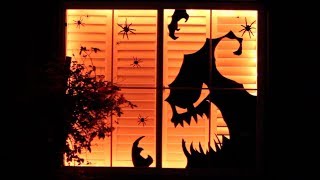 DIY Dollar Store Halloween Decor Window Display  Decorate with Me [upl. by Nivlam99]