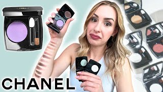 NEW 🔥 CHANEL OMBRE ESSENTIELLE LONGWEAR EYESHADOWS… Necessary 4 SHADES Swatches amp Review [upl. by Ahtelahs]