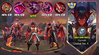 WHEN GLOBAL DYRROTH ABUSE THIS NEW REVAMPED NO COLDOWN RED BUILD WTF💀 MLBB [upl. by Seow451]