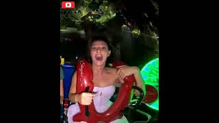 Slingshot Ride Girl  Slingshot ride puppies out  Slingshot ride videosFunny rides shorts [upl. by Etem984]