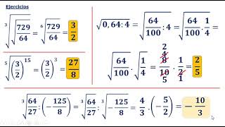 Radicación de fracciones Números fraccionarios [upl. by Yssim900]