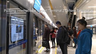 Pudong International Airport from Terminal T2 to New Terminal H [upl. by Rubi]