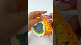 Bright colors make people feel happy🌸🍀crochet handmade grannysquare knitting [upl. by Petes]