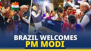 PM Modi’s splendid welcome in Brazil’s Rio de Janeiro [upl. by Anoirb994]